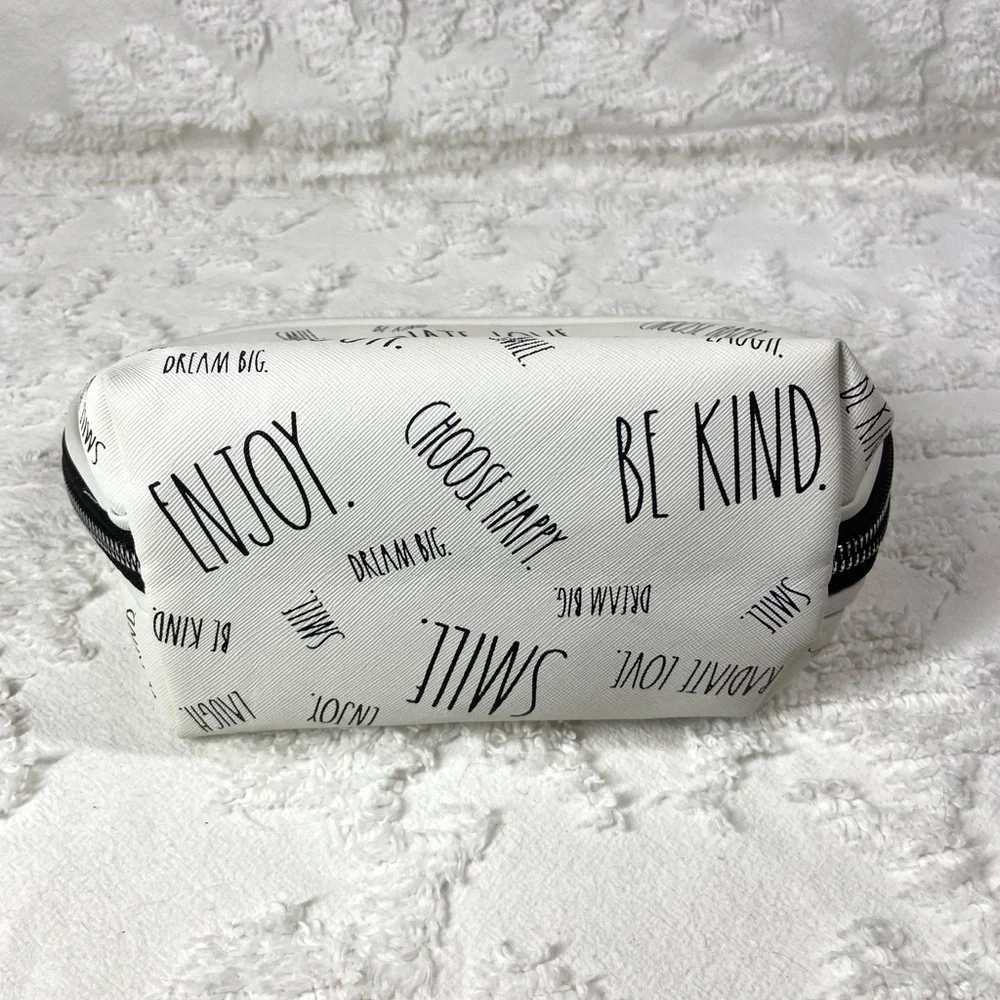 RAE DUNN Cosmetic Bag Black & White Full Print Sublimation Print Travel Organize